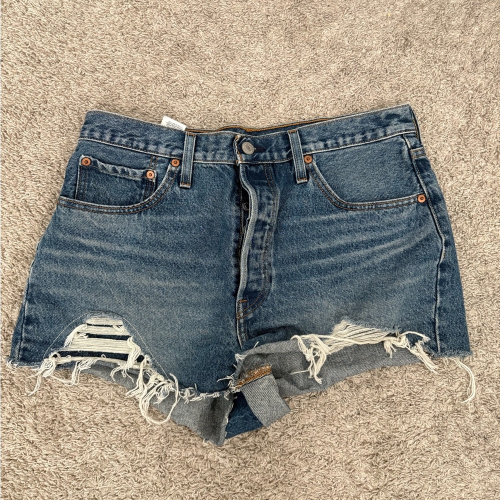 Levi’s 501 Denim Distressed Women's Shorts - Blue